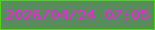 文字の大きさ：4、枠の色：4ad70b、背景の色：588c5d、文字の色：f81be9 無料ブログパーツのブログ時計
