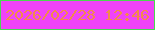 文字の大きさ：1、枠の色：4ad850、背景の色：f043f8、文字の色：f28a49 無料ブログパーツのブログ時計