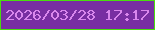 文字の大きさ：3、枠の色：4adc0e、背景の色：782ea2、文字の色：d987ed 無料ブログパーツのブログ時計