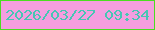 文字の大きさ：4、枠の色：4add21、背景の色：f49edf、文字の色：47c6b3 無料ブログパーツのブログ時計