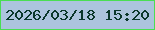 文字の大きさ：1、枠の色：4ade53、背景の色：acc4dd、文字の色：0a372b 無料ブログパーツのブログ時計