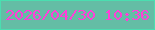 文字の大きさ：2、枠の色：4adeb0、背景の色：64bda5、文字の色：ff3fd8 無料ブログパーツのブログ時計