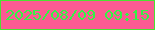 文字の大きさ：5、枠の色：4ae132、背景の色：fb5a93、文字の色：34f345 無料ブログパーツのブログ時計