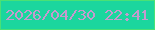 文字の大きさ：3、枠の色：4ae175、背景の色：1bd69e、文字の色：c69ace 無料ブログパーツのブログ時計
