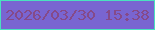 文字の大きさ：5、枠の色：4ae1bf、背景の色：7965d1、文字の色：854a89 無料ブログパーツのブログ時計