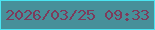 文字の大きさ：3、枠の色：4ae5f2、背景の色：47909a、文字の色：7d3b5b 無料ブログパーツのブログ時計