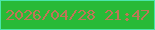 文字の大きさ：2、枠の色：4ae6ab、背景の色：28ba37、文字の色：bf7557 無料ブログパーツのブログ時計