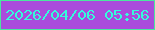 文字の大きさ：1、枠の色：4ae79f、背景の色：aa4bdc、文字の色：34fcdc 無料ブログパーツのブログ時計