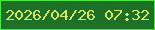 文字の大きさ：5、枠の色：4ae83f、背景の色：1d7126、文字の色：d6e765 無料ブログパーツのブログ時計