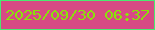 文字の大きさ：5、枠の色：4aea70、背景の色：d74a84、文字の色：8ae10b 無料ブログパーツのブログ時計