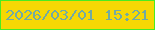 文字の大きさ：1、枠の色：4aeb22、背景の色：f6d804、文字の色：72aaa3 無料ブログパーツのブログ時計