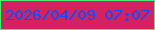文字の大きさ：5、枠の色：4aeb72、背景の色：d5215f、文字の色：0b4df8 無料ブログパーツのブログ時計
