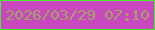 文字の大きさ：5、枠の色：4aec32、背景の色：ca48bf、文字の色：a2a364 無料ブログパーツのブログ時計