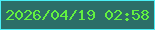 文字の大きさ：4、枠の色：4aeef5、背景の色：2c6e68、文字の色：62f140 無料ブログパーツのブログ時計