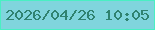 文字の大きさ：4、枠の色：4aefc3、背景の色：80d5dd、文字の色：308270 無料ブログパーツのブログ時計