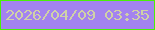 文字の大きさ：4、枠の色：4af007、背景の色：a383ef、文字の色：d0d1a7 無料ブログパーツのブログ時計