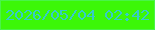 文字の大きさ：2、枠の色：4af34a、背景の色：3cf708、文字の色：36cbca 無料ブログパーツのブログ時計
