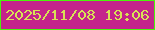 文字の大きさ：3、枠の色：4af40b、背景の色：c4248b、文字の色：d8e355 無料ブログパーツのブログ時計