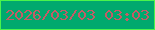 文字の大きさ：2、枠の色：4af44c、背景の色：00a96e、文字の色：c35c66 無料ブログパーツのブログ時計