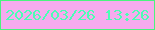 文字の大きさ：5、枠の色：4af47e、背景の色：f6abee、文字の色：4cfeb5 無料ブログパーツのブログ時計