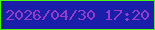 文字の大きさ：3、枠の色：4af609、背景の色：191fa9、文字の色：953cca 無料ブログパーツのブログ時計