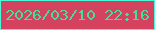 文字の大きさ：3、枠の色：4af7d6、背景の色：d4425f、文字の色：44de96 無料ブログパーツのブログ時計