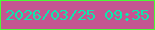 文字の大きさ：3、枠の色：4afa36、背景の色：c45691、文字の色：0fe7ad 無料ブログパーツのブログ時計