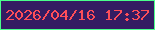 文字の大きさ：2、枠の色：4afe8b、背景の色：341c62、文字の色：fe4e59 無料ブログパーツのブログ時計