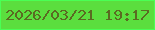 文字の大きさ：5、枠の色：4aff54、背景の色：5bde3e、文字の色：5a6b22 無料ブログパーツのブログ時計