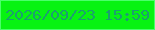 文字の大きさ：1、枠の色：4aff6b、背景の色：07f312、文字の色：1b9f6f 無料ブログパーツのブログ時計