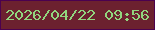 文字の大きさ：1、枠の色：4b014f、背景の色：6c212f、文字の色：91d57e 無料ブログパーツのブログ時計