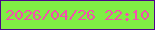 文字の大きさ：2、枠の色：4b068b、背景の色：80ee45、文字の色：f54fae 無料ブログパーツのブログ時計