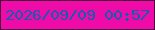 文字の大きさ：1、枠の色：4b083c、背景の色：ef0ba7、文字の色：0f5eaf 無料ブログパーツのブログ時計