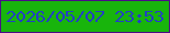 文字の大きさ：5、枠の色：4b0e87、背景の色：18b50c、文字の色：223fc5 無料ブログパーツのブログ時計