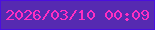 文字の大きさ：5、枠の色：4b0fdf、背景の色：562ab1、文字の色：ff2ec2 無料ブログパーツのブログ時計
