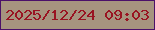 文字の大きさ：4、枠の色：4b1069、背景の色：a6947f、文字の色：991422 無料ブログパーツのブログ時計