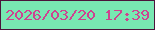 文字の大きさ：1、枠の色：4b153b、背景の色：78e8b2、文字の色：ce4290 無料ブログパーツのブログ時計