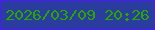 文字の大きさ：5、枠の色：4b18fc、背景の色：2a3c9e、文字の色：29a701 無料ブログパーツのブログ時計