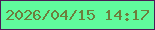 文字の大きさ：1、枠の色：4b1b57、背景の色：60fa9d、文字の色：6d7e3c 無料ブログパーツのブログ時計