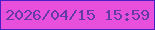 文字の大きさ：3、枠の色：4b1ec3、背景の色：e850db、文字の色：643ba6 無料ブログパーツのブログ時計