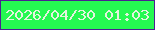 文字の大きさ：1、枠の色：4b2191、背景の色：25f951、文字の色：e4f3de 無料ブログパーツのブログ時計