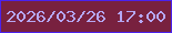 文字の大きさ：1、枠の色：4b22ed、背景の色：78213f、文字の色：b6a8f4 無料ブログパーツのブログ時計