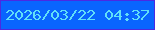 文字の大きさ：1、枠の色：4b29e2、背景の色：0965fe、文字の色：61dff8 無料ブログパーツのブログ時計