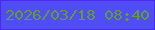 文字の大きさ：5、枠の色：4b29ee、背景の色：4f4df3、文字の色：619c38 無料ブログパーツのブログ時計