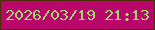 文字の大きさ：2、枠の色：4b2e04、背景の色：b9066b、文字の色：a0d76f 無料ブログパーツのブログ時計