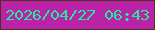 文字の大きさ：2、枠の色：4b331c、背景の色：ba22a7、文字の色：26e99d 無料ブログパーツのブログ時計
