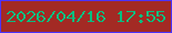 文字の大きさ：2、枠の色：4b33f9、背景の色：a32a24、文字の色：04be80 無料ブログパーツのブログ時計