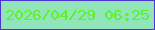 文字の大きさ：4、枠の色：4b34d2、背景の色：90e5b9、文字の色：5ff02b 無料ブログパーツのブログ時計