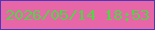 文字の大きさ：4、枠の色：4b36be、背景の色：e666a8、文字の色：54d348 無料ブログパーツのブログ時計
