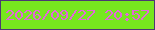 文字の大きさ：1、枠の色：4b3972、背景の色：77e71e、文字の色：e367d9 無料ブログパーツのブログ時計
